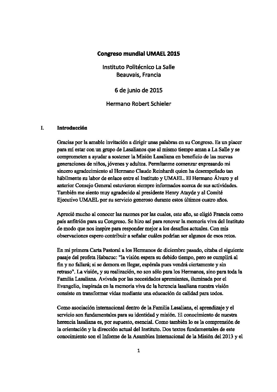 Apoyo a la Misión Lasaliana