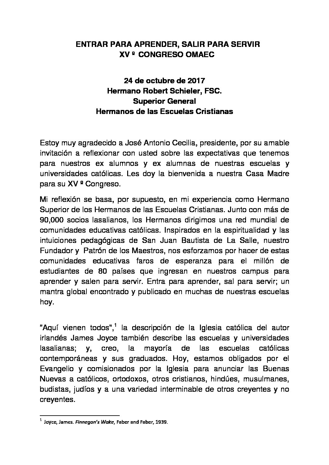 Más allá de la escuela – Exalumnos, Espacio de misión